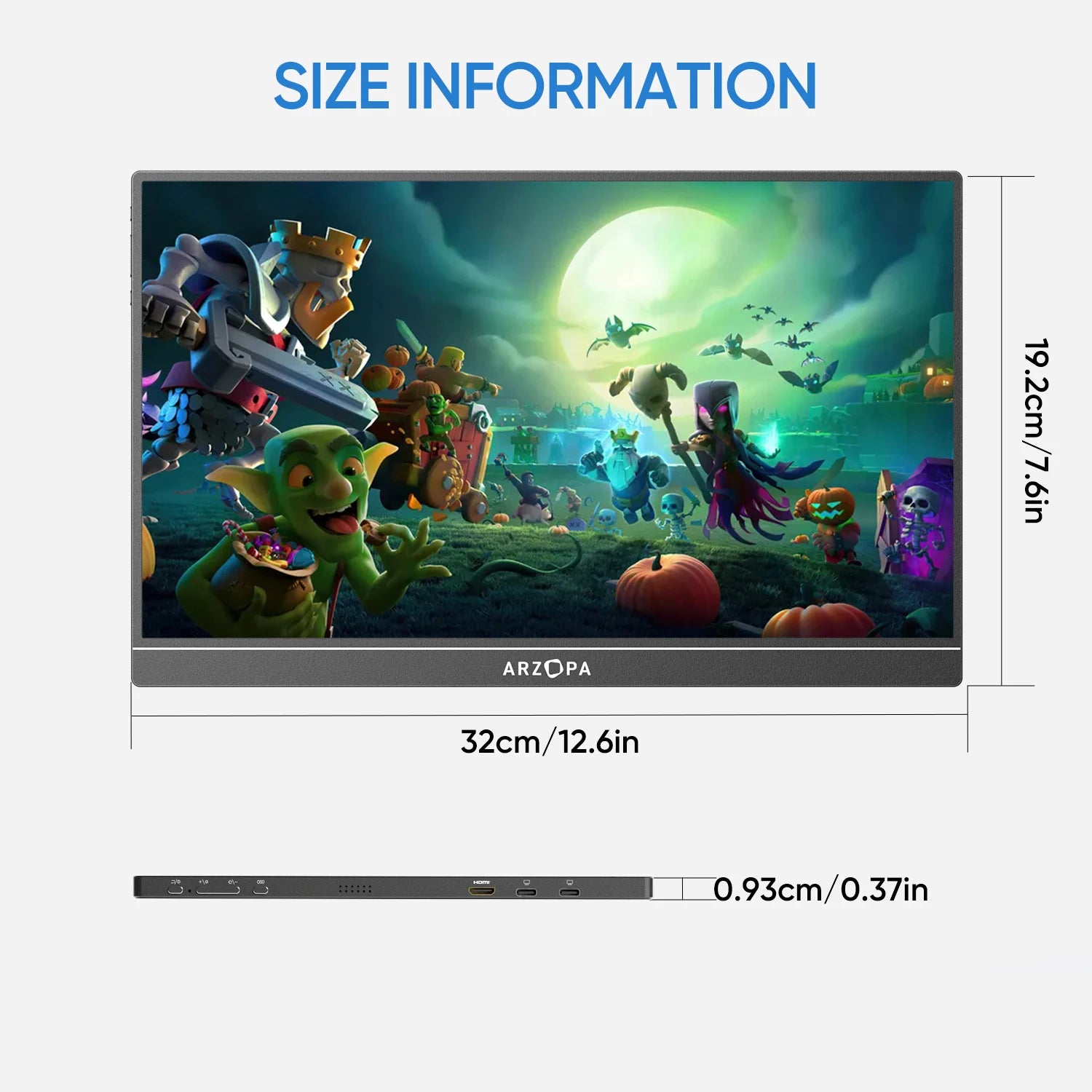 New ARZOPA 14.0'' 1080P FHD IPS Portable Monitor with USB C HDMI External Second Screen for Mac,Laptop,PC,Switch,PS,Xbox