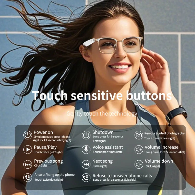 2025 NEW Smart Translation AI Glasses Multi Language Translation Voice Assistant Magnetic Charging Audio Call Smart SunGlass