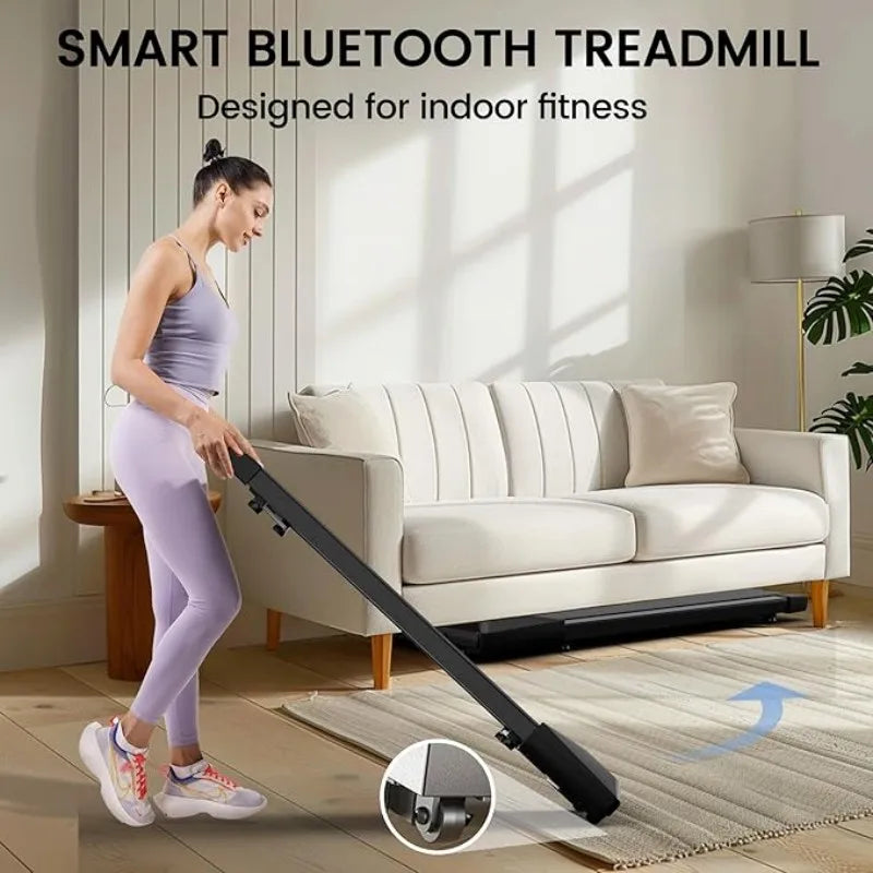 2-In-1 Home/Office Walking Treadmill With Bluetooth App Remote Control — Black | KIMLUD
