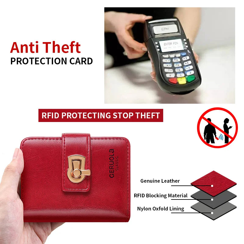 Wallet – Multiple Card Slots Large Capacity – Split Leather | KIMLUD
