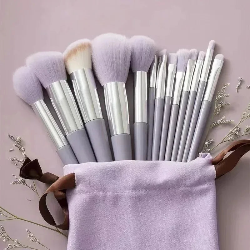 Synthetic Hair Makeup Brush Set 18-Piece — Black | KIMLUD