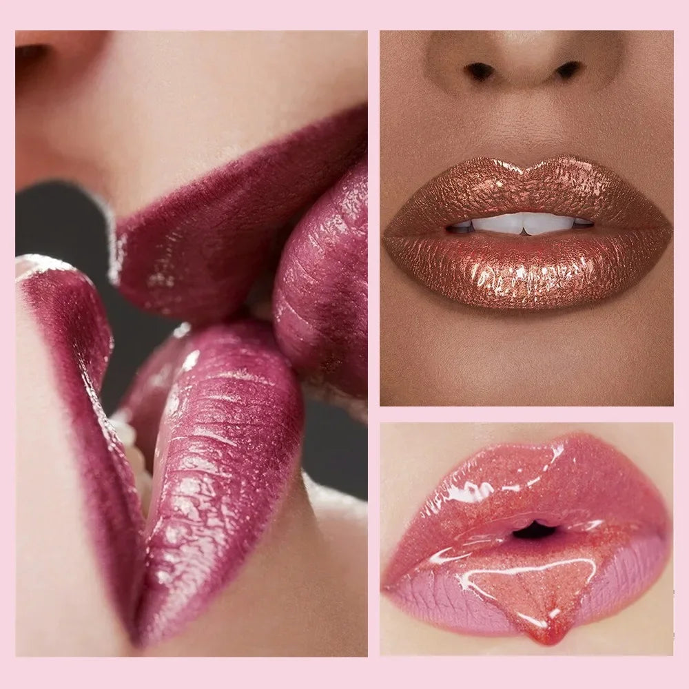 1PC Green Glitter Lip Glaze Waterproof Long Lasting Lip Gloss Bold & Intense Metallic Liquid Lipstick Pearlescent Tint Makeup