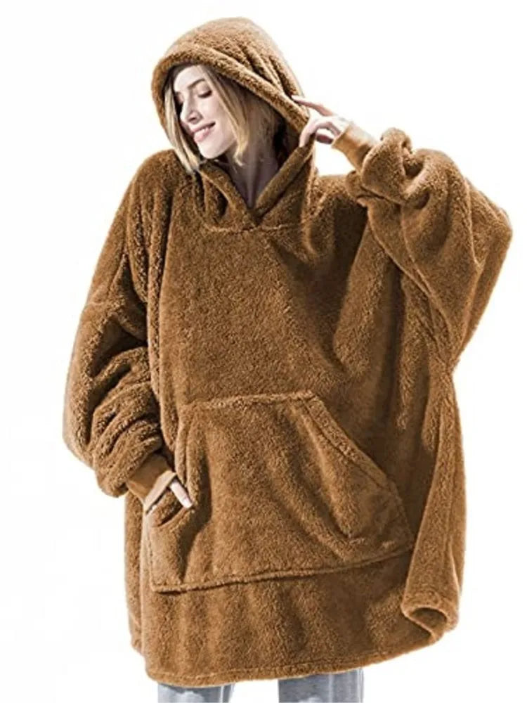 Hoodie Pajama Set – Long Sleeves With Pockets – Velvet | KIMLUD