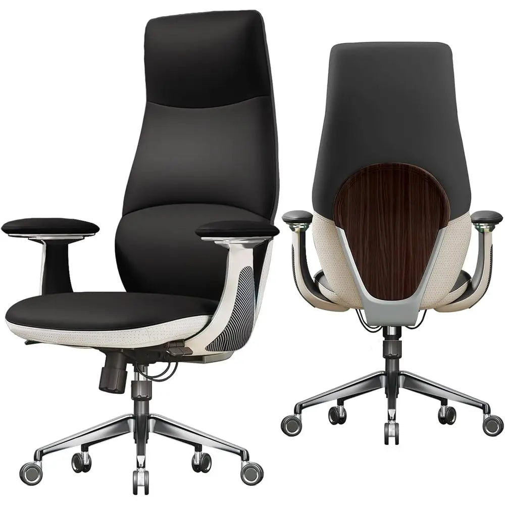 Leather Executive High-Back Chair — Black | KIMLUD