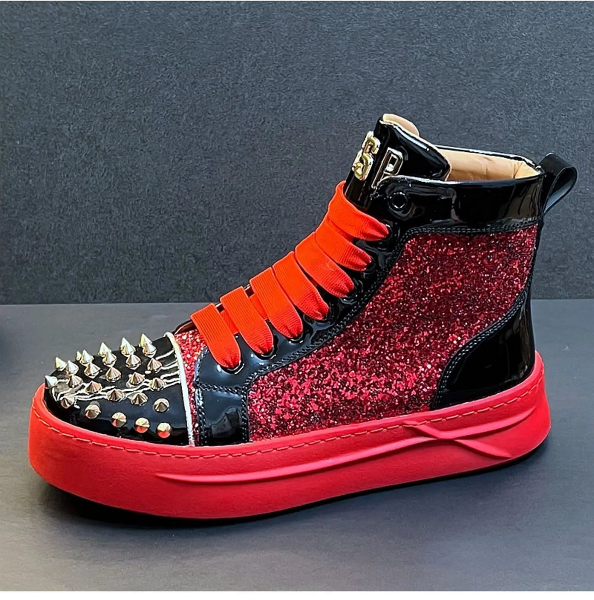 Men's Sneakers – Rhinestone Platform – Casual Silhouette | KIMLUD