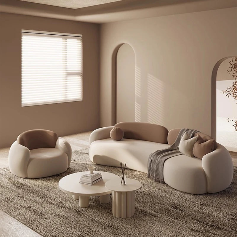 European Luxury Minimalist Contemporary Double Sofa Bed With Storage — Cream Ivory | KIMLUD