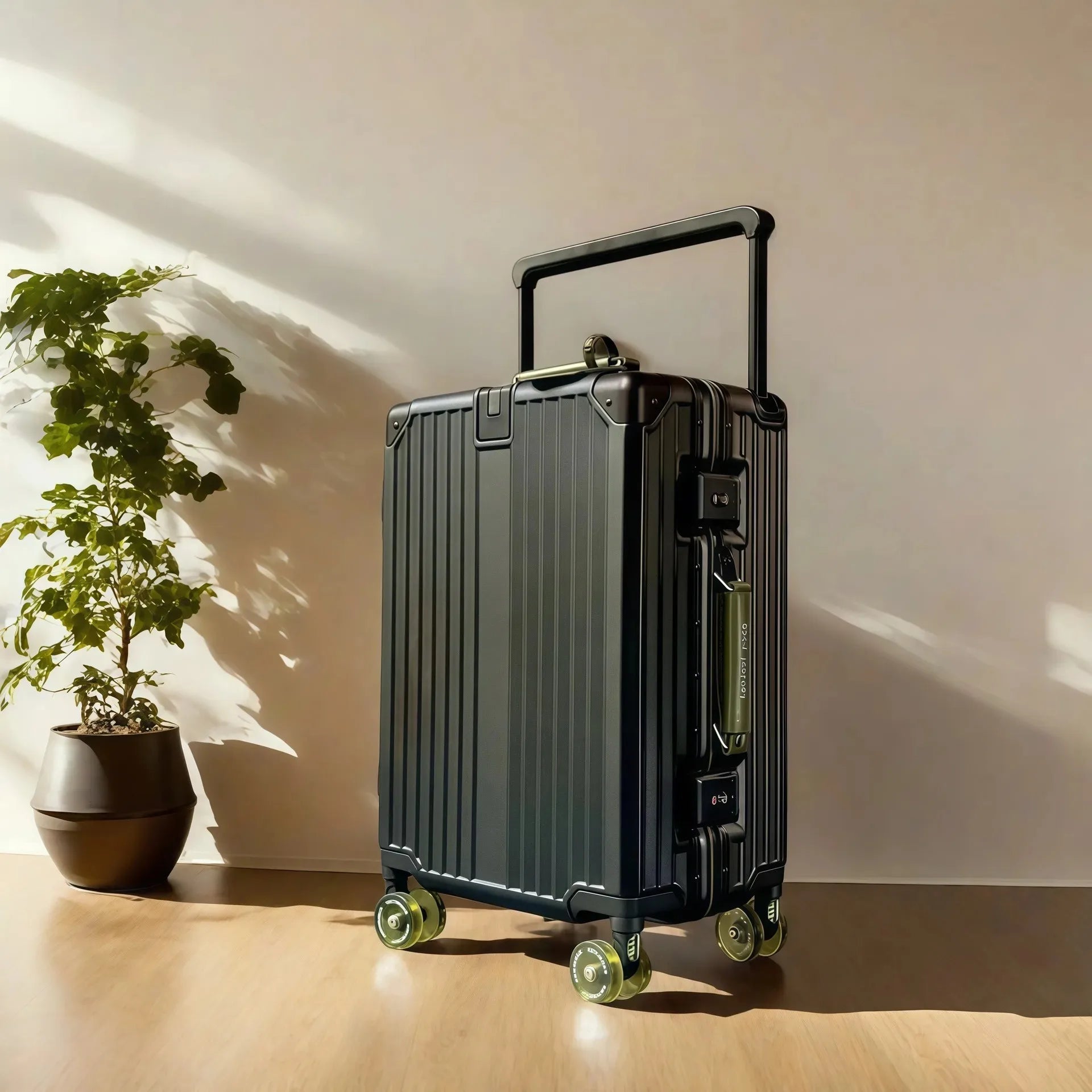 Wide Handlebar Travel Balance Trolley Suitcase with Colorful Silent Wheels TSA Lock Rolling Luggage Large Capacity PC Material