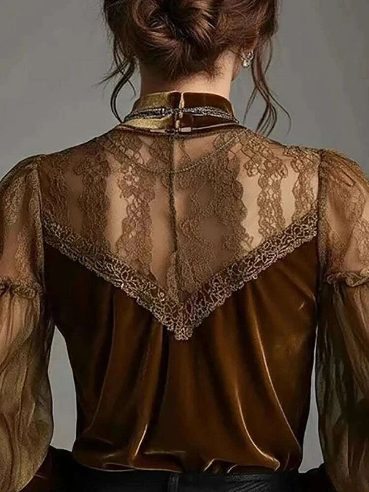 lace-sheer-sexy-velvet-women-blouse-brown-round-neck-puff-sleeve-elegant-slim-female-autumn-top-fashion-high-street-chic-shirtskimludkimlud-35558617