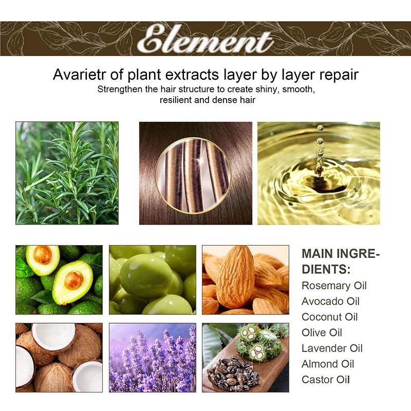 Herbal Rosemary Nourishing Hair Growth Oil — Yellow | KIMLUD