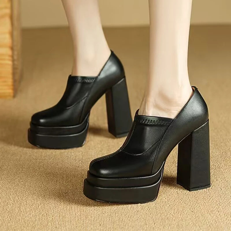 Suprt High Heels Women Fashion Shoes Chunky Dress Luxury Shoes Autumn Sexy Woman Pumps 2025 New Designer Elegant Mujer Zapatos