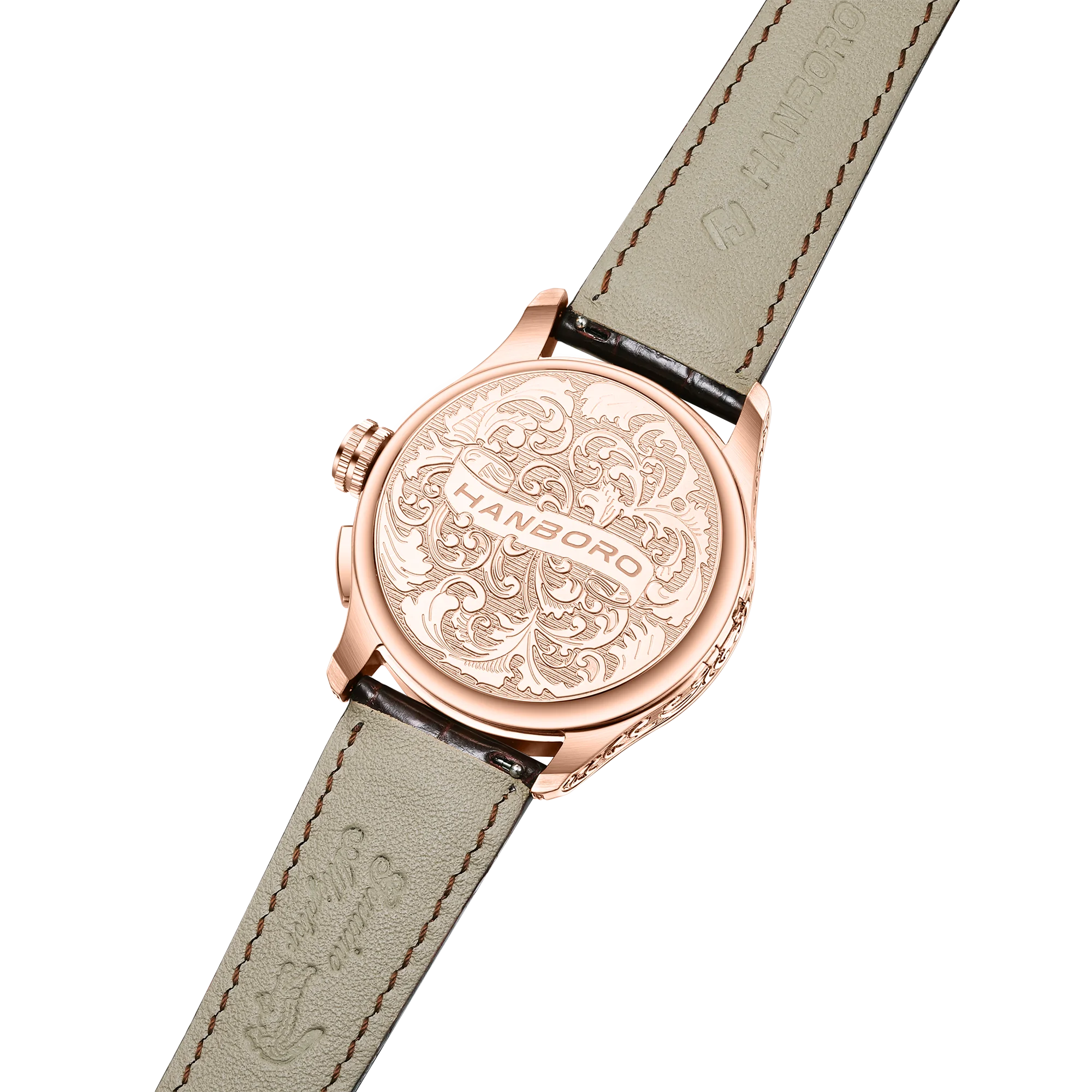 HANBORO Mechanical Alarm Watch Men Automatic Ping Bell Hourly Chime Luxury 100M Waterproof Sapphire Steel Business Unique
