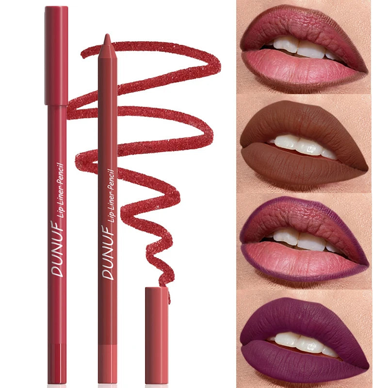 Matte Lip Pencil Contour Lip Liner Long-Lasting Waterproof Hydrating Formula — Red | KIMLUD