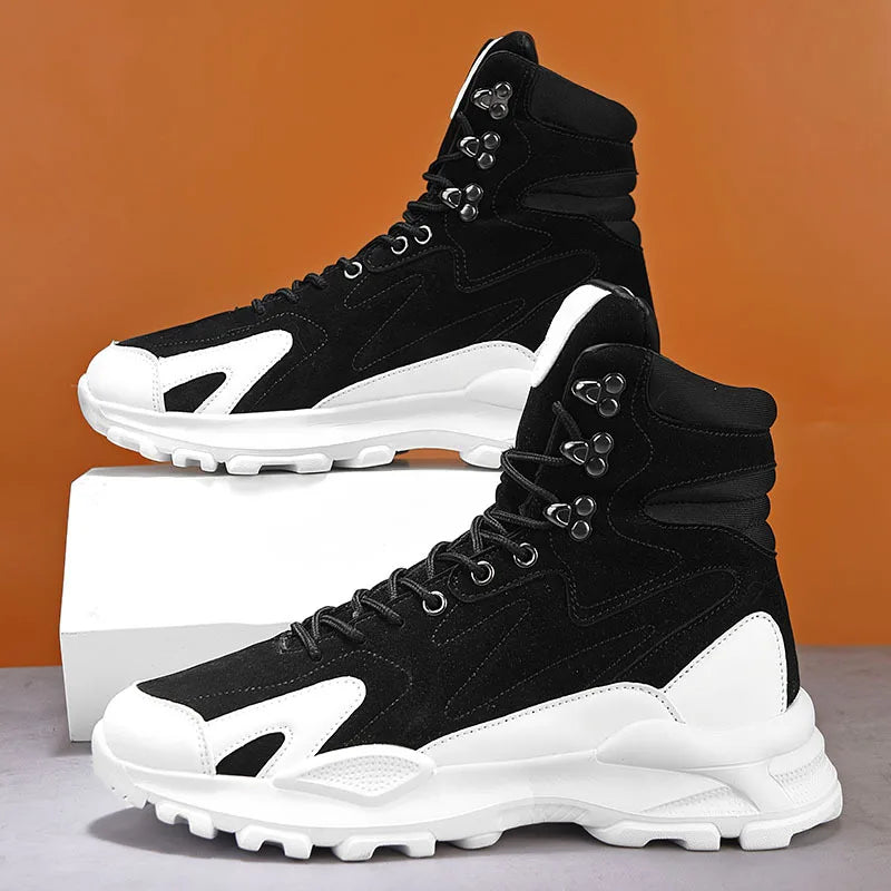 Men's Ankle Boots - Breathable Lace-Up - Ankle Boot | KIMLUD