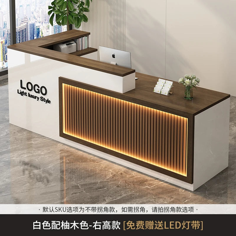 Contemporary Reception Desk Decor Set Customizable — Black | KIMLUD