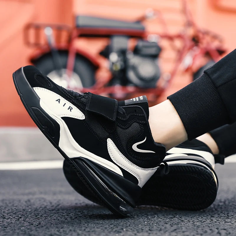 Breathable Mesh Running Shoes Air-Cushion Core — White | KIMLUD
