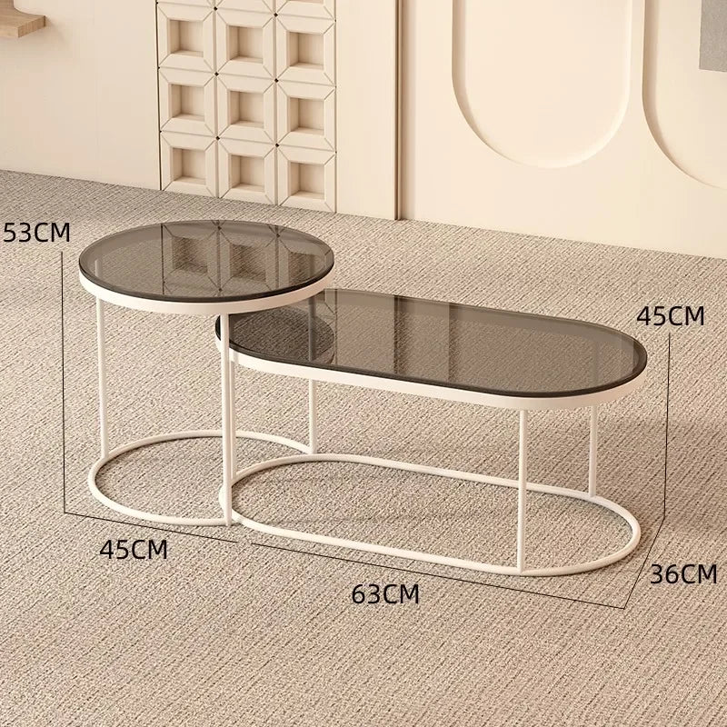 Glass Coffee Table Nordic Minimalist Living Room — Clear | KIMLUD