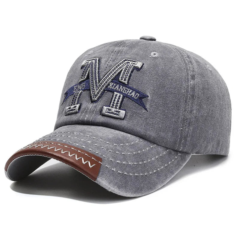 Hot Sale Unisex Baseball Cap M Letter Embroidery Dad Hat Women Men Outdoor Washed Cotton Cap