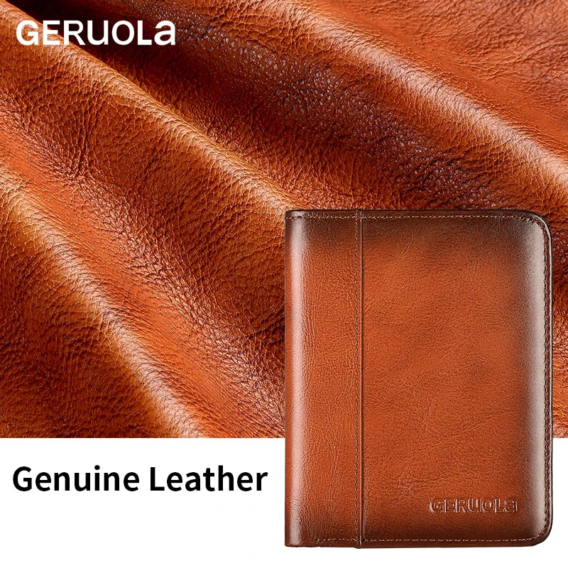 Compact Wallet – RFID Protected – Top-Grain Brown Leather – Gradient Finish | KIMLUD