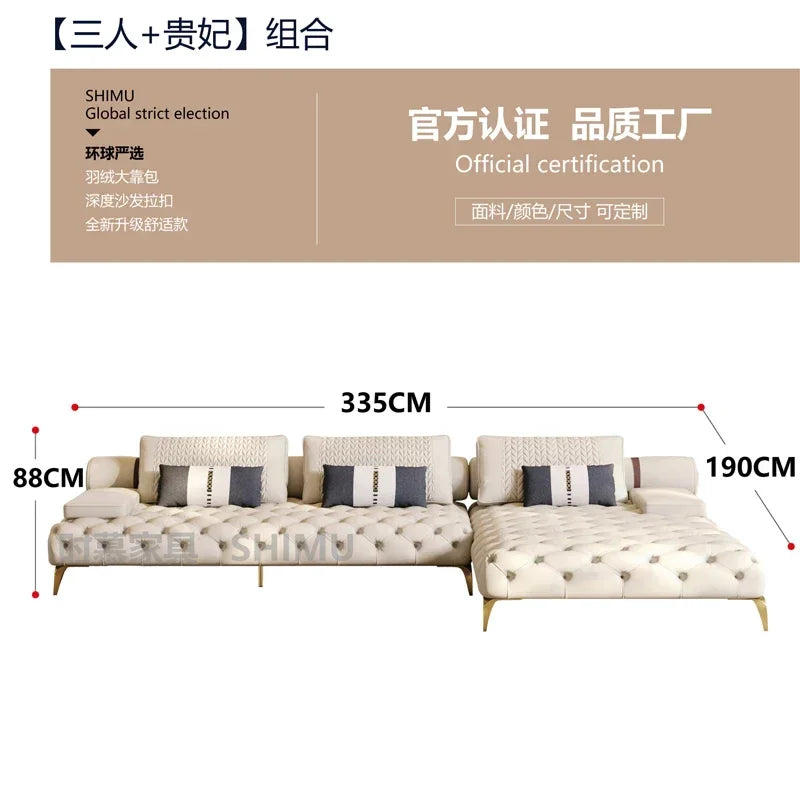 Italian Genuine Leather Sofas Sectional Modern Luxry Designer Loveseat Sofa 3 Piece Set Woonkamerbanken Living Room Furniture