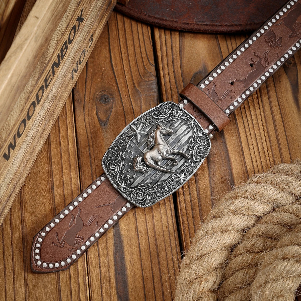 Luxurious Premium Western-Style PU Belt — Black | KIMLUD