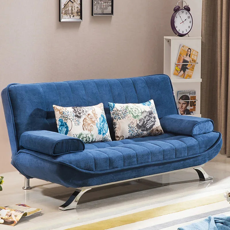 A Space Saving Living Room Furniture Foldable Fabric Sofa Bed with Storage
