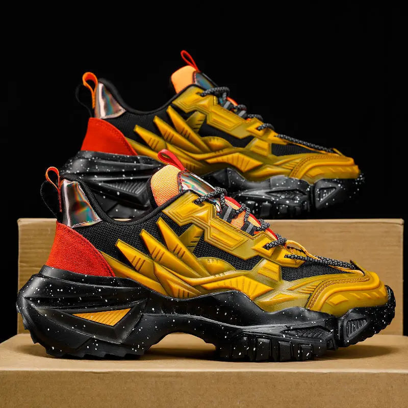 Men's Sports Shoes Hot Sale Of The Season Autumn Thick Bottom Casual Dad Shoes Hong Kong Style Breathable Mesh Upper Rubber O...