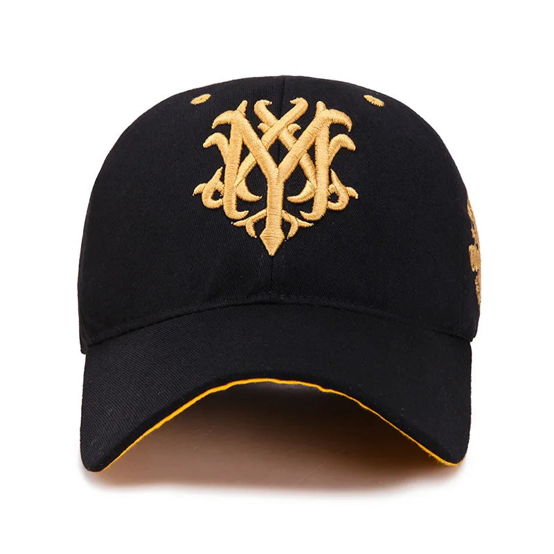 Cotton Baseball Cap Totem Embroidered — Black | KIMLUD