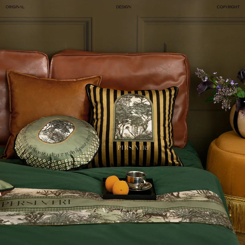 Green Jungle Wild Life Cushion Cover,Soft Qulity,Velvet Leopard Pillowcase,Shell Light,Luxury Designer Art Cushion,Home Decor