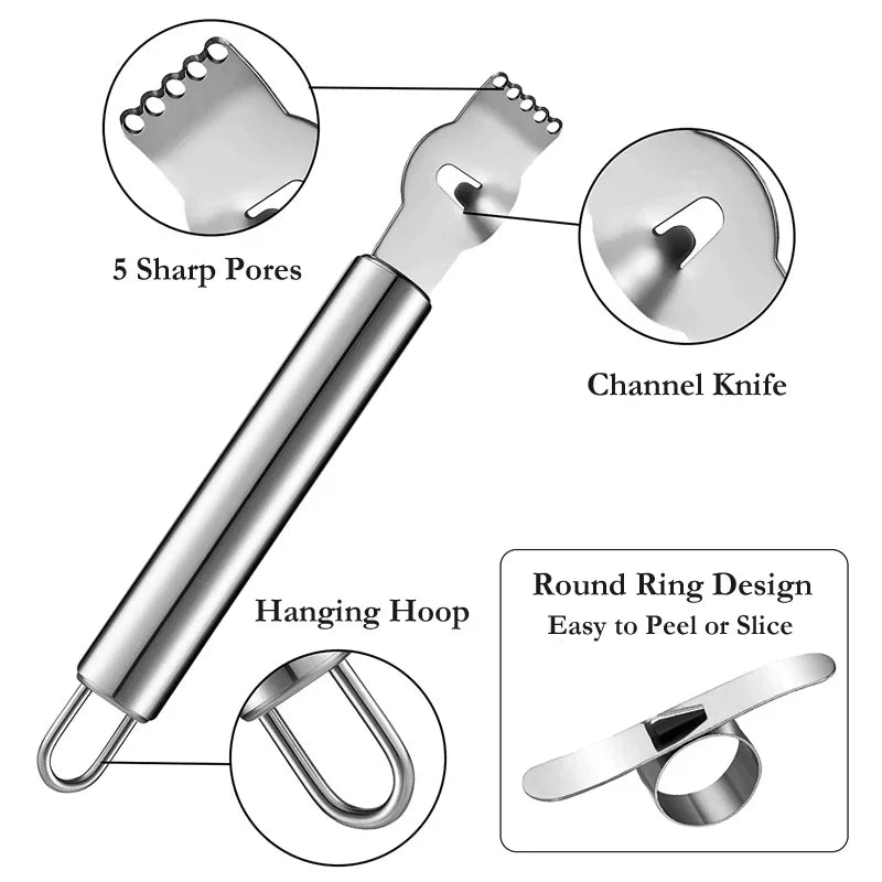 Lemon Zester Grater – Zester Channel Knife – Stainless Steel | KIMLUD