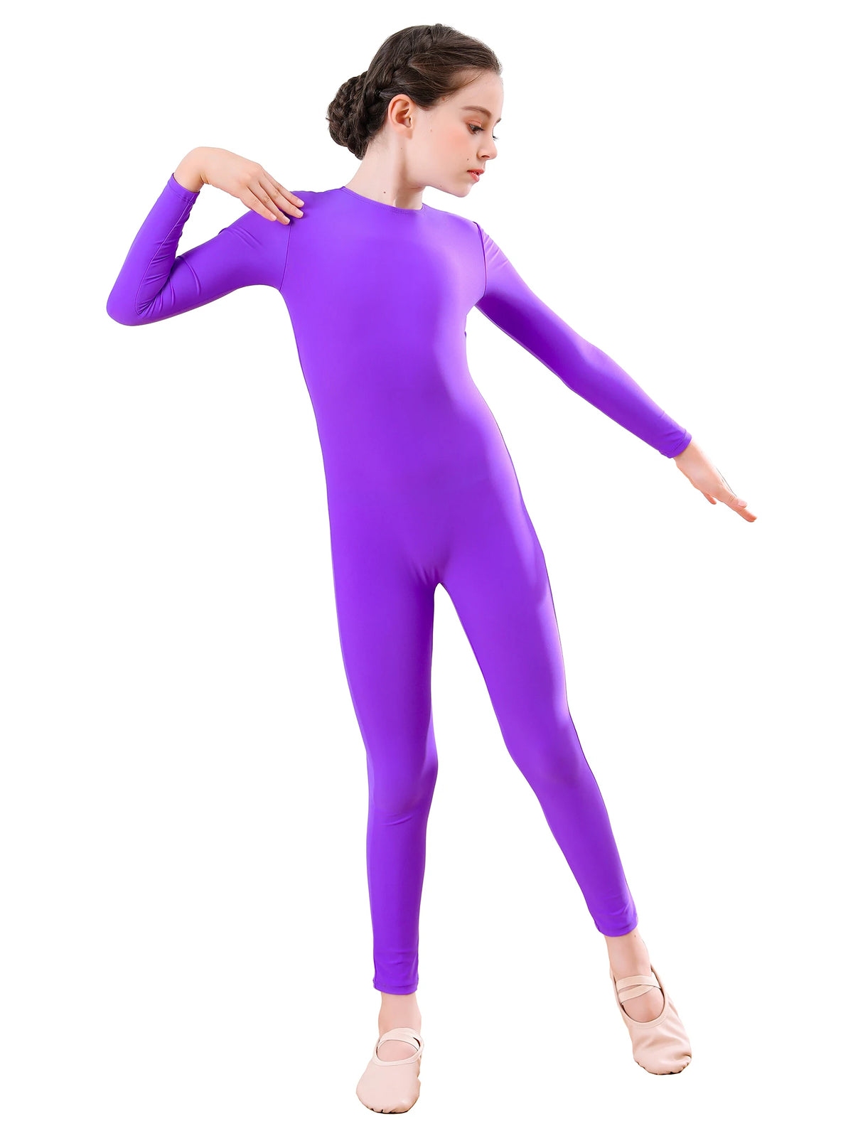 Kids Unitard – Long Sleeve – Nylon Spandex – Black | KIMLUD