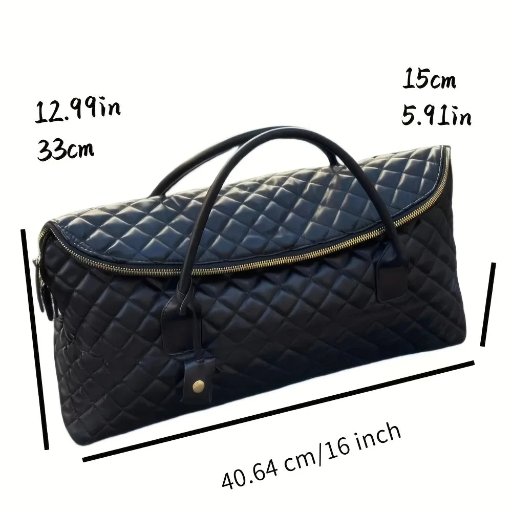 Bucket Shoulder Bag – Quilted – Polyester – Black | KIMLUD