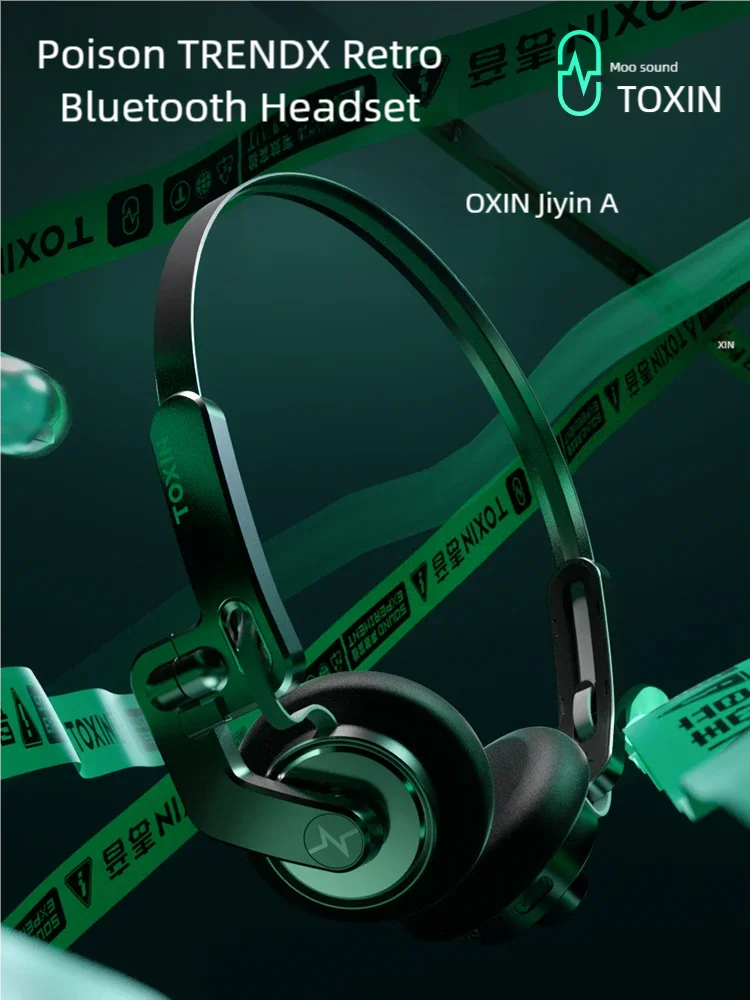 KIMLUD, TOXIN Trend X Retro Wireless Bluetooth Headphones Over-Ear Lightweight Foldable with Microphone Comfortable Earpads for Music, KIMLUD Womens Clothes