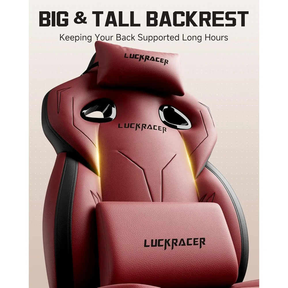 Gaming Chair – Ergonomic Design – Faux Leather – Wine Red | KIMLUD