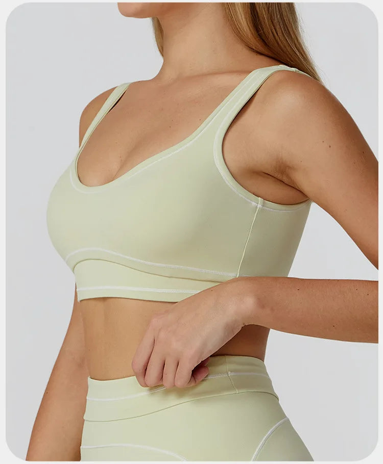 Breathable Yoga Sports Bra Color-Contrast — Multicolor | KIMLUD