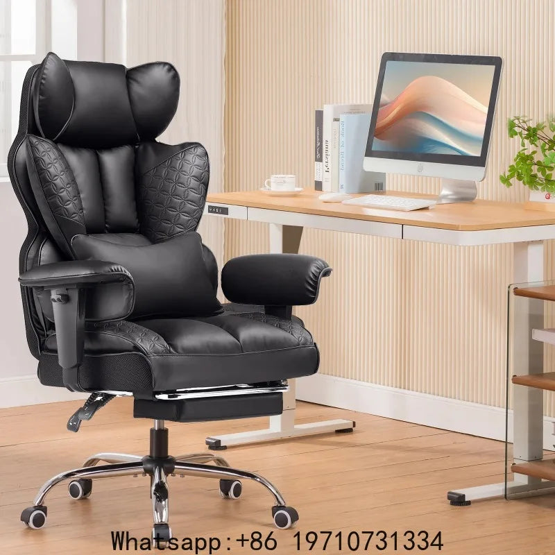 Gaming Chair - Ergonomic High Back With Footrest - Leather | KIMLUD
