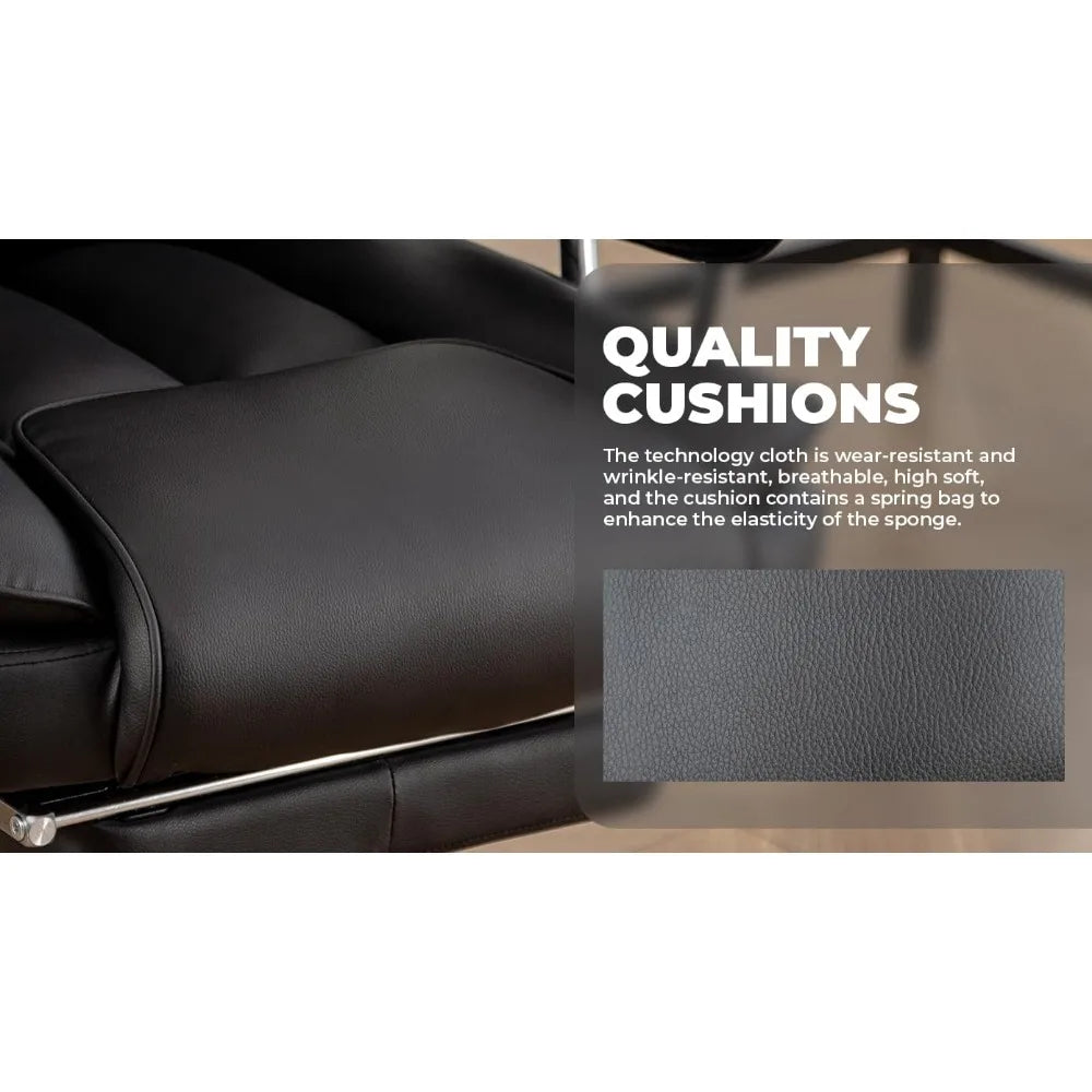 KIMLUD, Warmiehomy 500LBS Heavy Duty Office Chair - PU Leather Big and Tall Executive Chair with Footrest, Ergonomic Reclining Computer, KIMLUD Womens Clothes