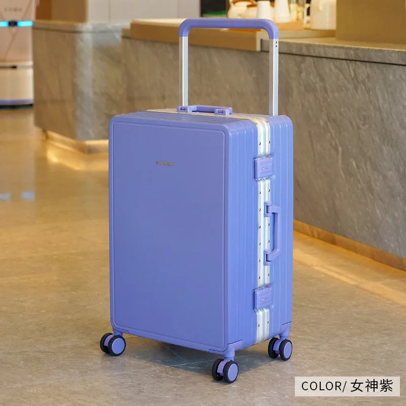 Aluminium Frame Travel Luggage Carry-On With Mute Wheels — Slate Gray | KIMLUD
