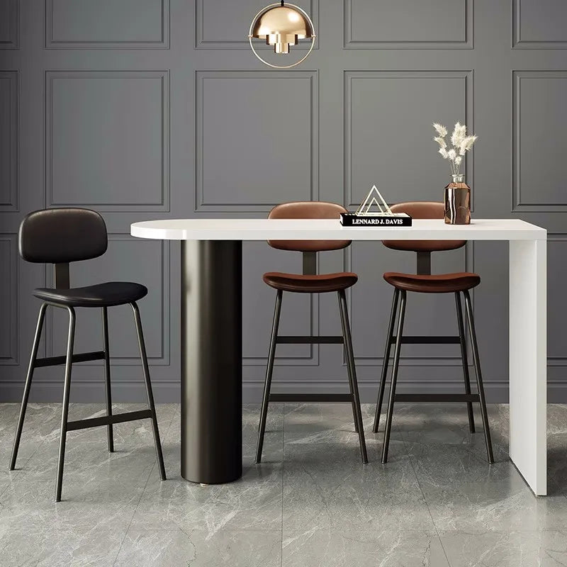 Industrial Wrought-Iron Bar Stool Soft Bag Seat — Black | KIMLUD