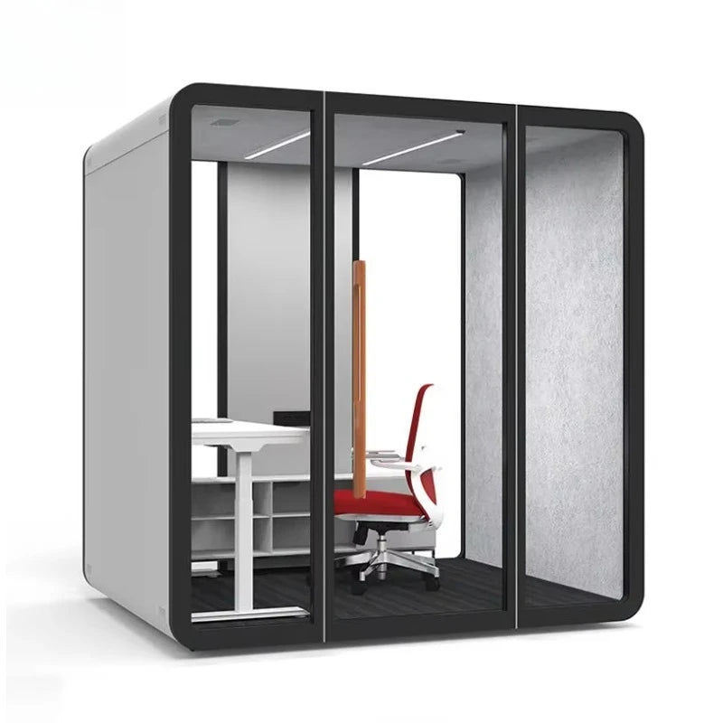 Soundproof Booth – Dual-Purpose Work And Rest – Tempered Glass | KIMLUD