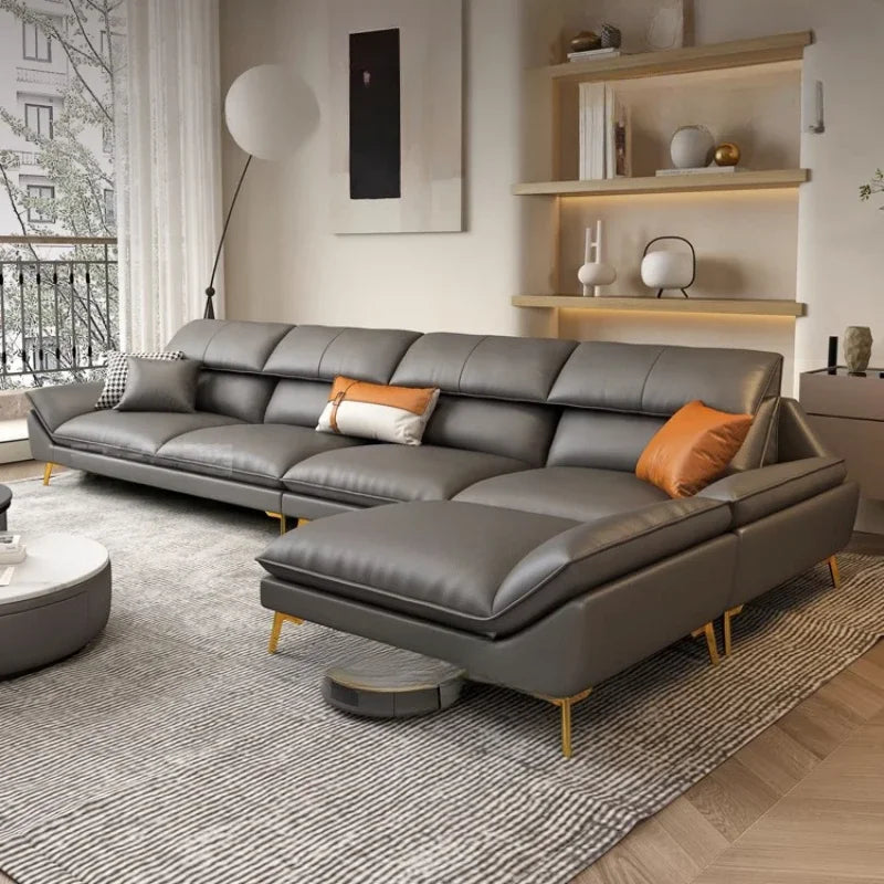 Sculpted Modular Solid Fabric Sofas — Beige | KIMLUD