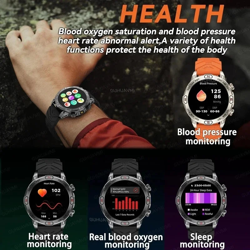2025 New Outdoor Military GPS Smart Watch Men 466*466 HD AMOLED Full Touch Screen Bluetooth Call IP68 Waterproof Smartwatches