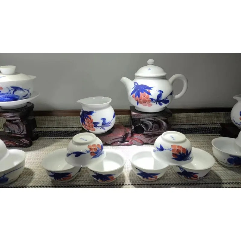 Bone China Tableware Set 60-Piece With Hand-Painted Gold Accents for Festive Tables — White with Gold Trim | KIMLUD
