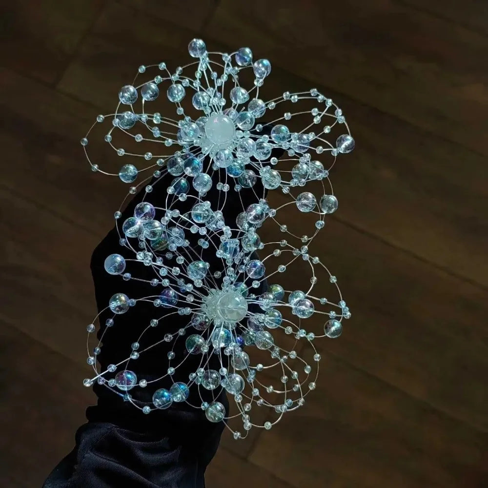 Handmade Floral Dresses Plastic Drop Earrings — Transparent | KIMLUD