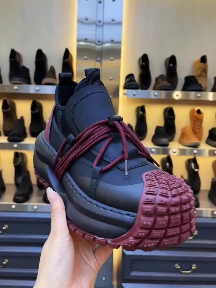 Men's Running Shoes – Winter Warm Fleece Lining – Platform Sneakers | KIMLUD