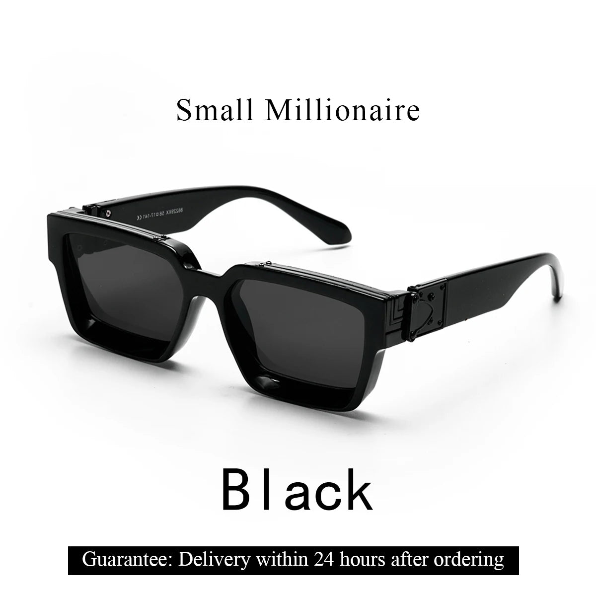 Retro Square Sunglasses Millionaire Shades — Black | KIMLUD