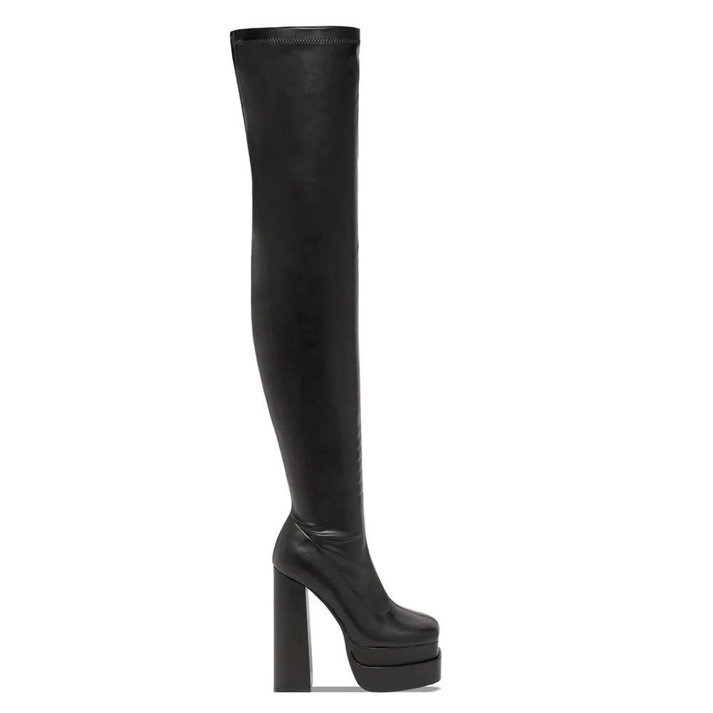 Double Platform Super High Heels Women Over the Knee high Boots Elegant Sexy Comfy Warm Women Shoes Winter Boots