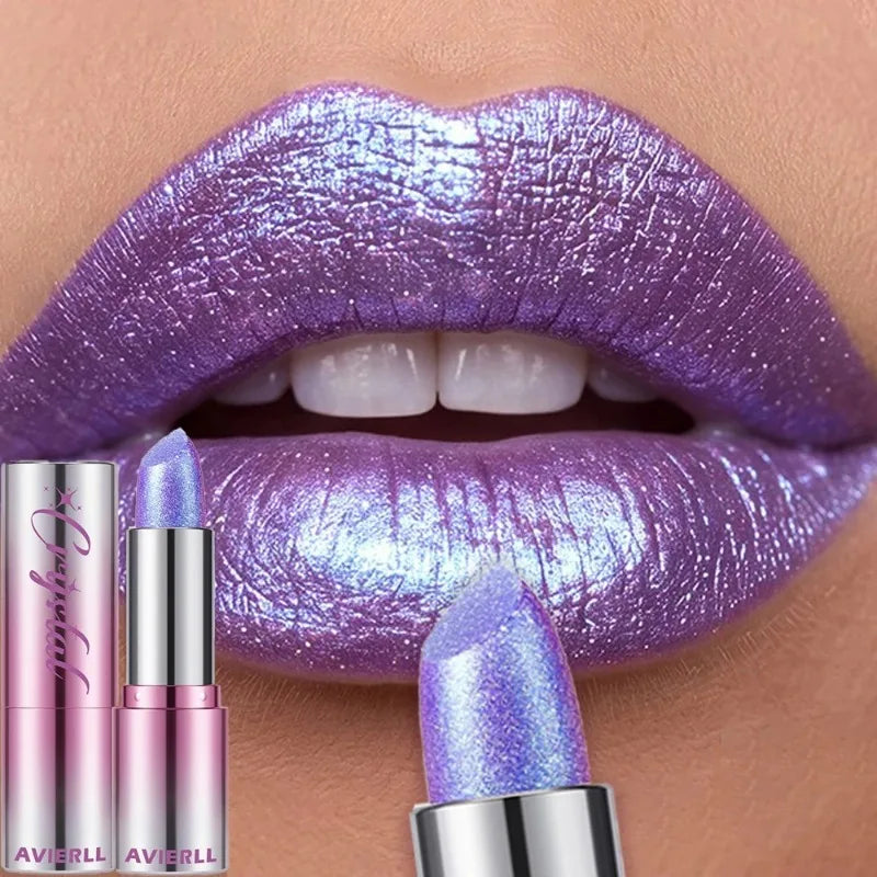 14 Colors Metallic Sparkle Lipstick Polarizing Glitter Shiny Lip Gloss Waterproof Long Lasting Gold Pearl Shine Sexy Lips Makeup