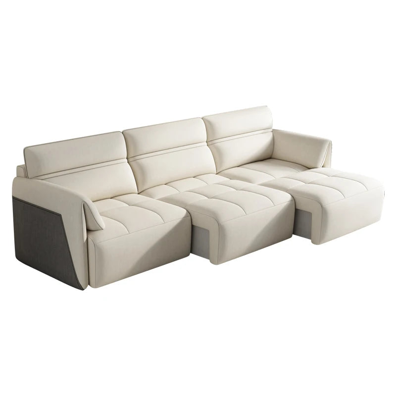 Multifunctional Storage Sofa With Concealed Storage And Sofa Bed — Creamy Ivory | KIMLUD