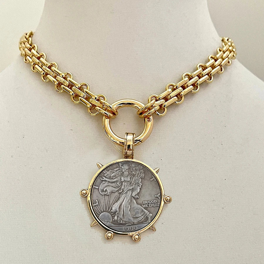 Copper Punk Thick Chain Necklace — Copper | KIMLUD