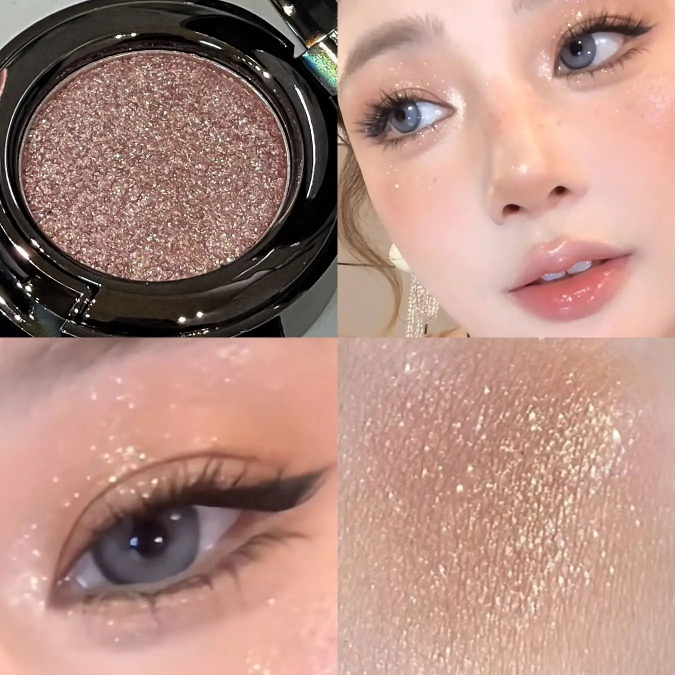 Cream Metallic Eyeshadow Palette Smoked Green With Chameleon Blue Sparkle — Smoked Green | KIMLUD